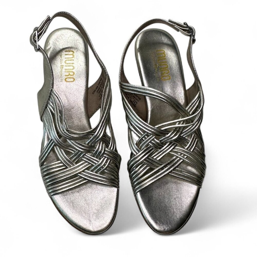 Munro Women's Marianna Slingback Sandal Sz 7 - Metallic Taupe - Picture 2 of 16